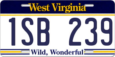 WV license plate 1SB239