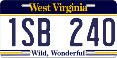 WV license plate 1SB240