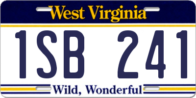 WV license plate 1SB241