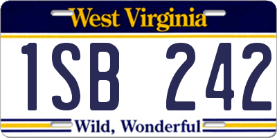 WV license plate 1SB242