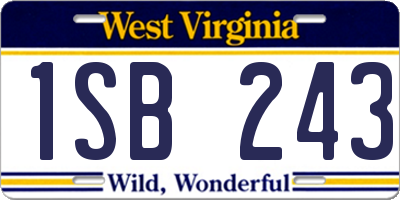 WV license plate 1SB243