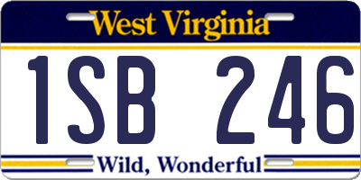 WV license plate 1SB246