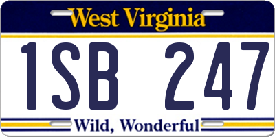 WV license plate 1SB247
