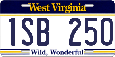 WV license plate 1SB250