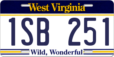 WV license plate 1SB251