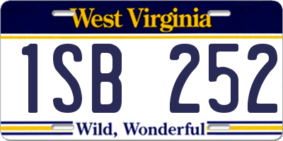 WV license plate 1SB252