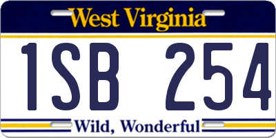 WV license plate 1SB254