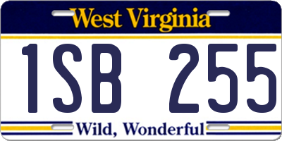 WV license plate 1SB255