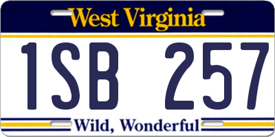WV license plate 1SB257