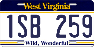 WV license plate 1SB259