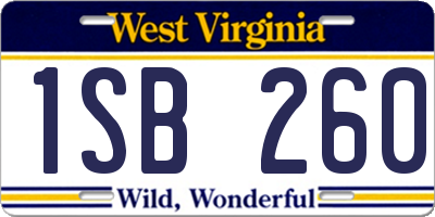 WV license plate 1SB260