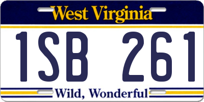 WV license plate 1SB261