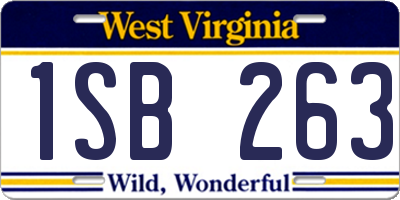 WV license plate 1SB263
