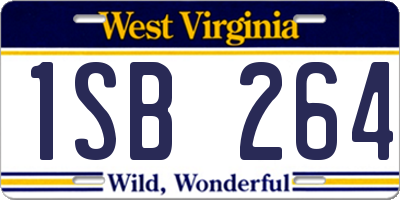 WV license plate 1SB264