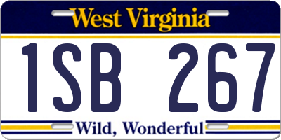 WV license plate 1SB267