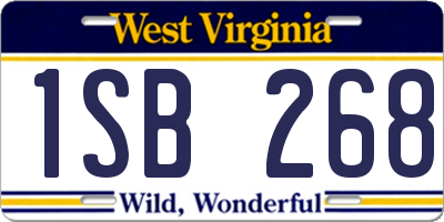 WV license plate 1SB268