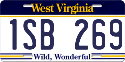 WV license plate 1SB269
