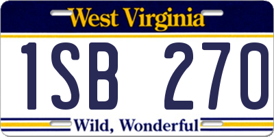 WV license plate 1SB270