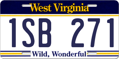 WV license plate 1SB271