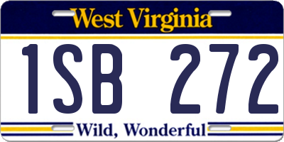 WV license plate 1SB272