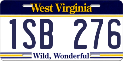 WV license plate 1SB276