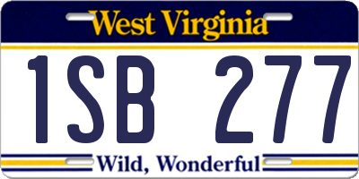 WV license plate 1SB277