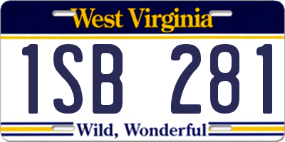 WV license plate 1SB281