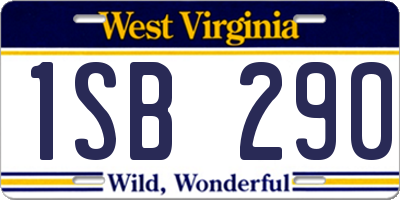 WV license plate 1SB290