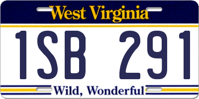 WV license plate 1SB291