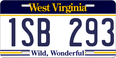 WV license plate 1SB293