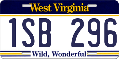 WV license plate 1SB296