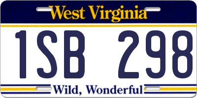WV license plate 1SB298