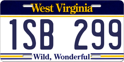 WV license plate 1SB299