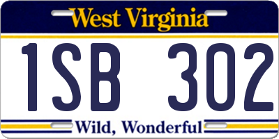 WV license plate 1SB302
