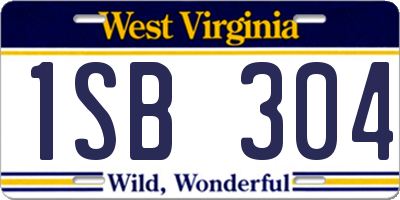 WV license plate 1SB304