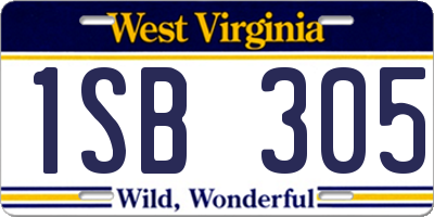 WV license plate 1SB305