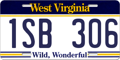 WV license plate 1SB306