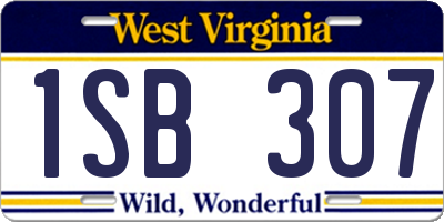 WV license plate 1SB307