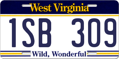 WV license plate 1SB309