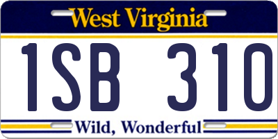 WV license plate 1SB310