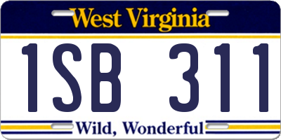 WV license plate 1SB311