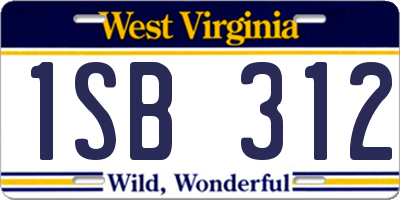 WV license plate 1SB312
