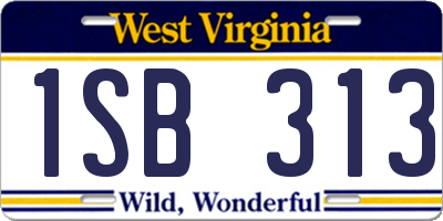 WV license plate 1SB313