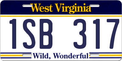 WV license plate 1SB317