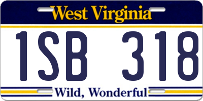 WV license plate 1SB318