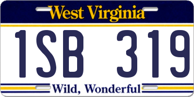 WV license plate 1SB319