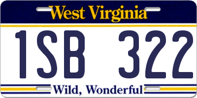 WV license plate 1SB322