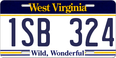 WV license plate 1SB324