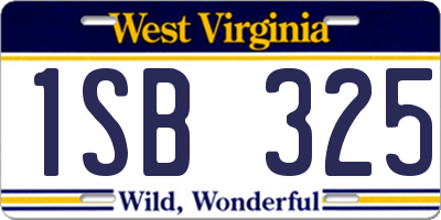 WV license plate 1SB325