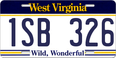 WV license plate 1SB326